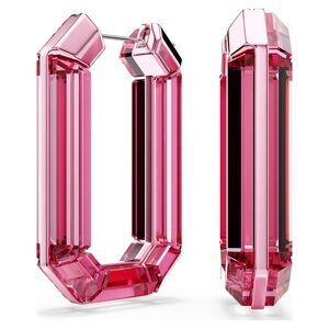 Swarovski Lucent hoop earrings, Statement, Octagon shape, Pink